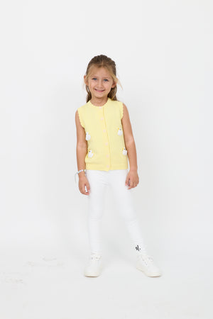 Kids' Duck Appliqué Knitted Cardigan Unisex