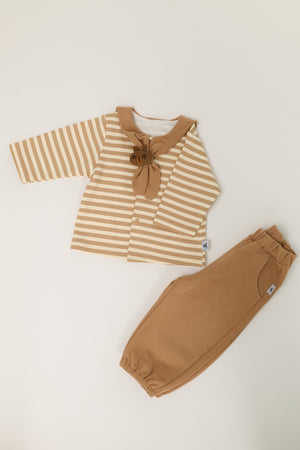 Kids' Plush Bear Scarf Top & Jogger Set
