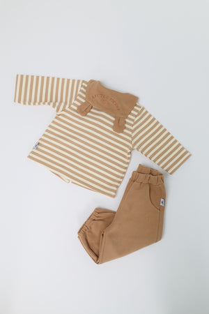 Kids' Plush Bear Scarf Top & Jogger Set