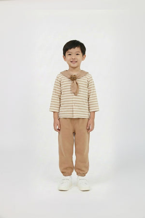 Kids' Plush Bear Scarf Top & Jogger Set