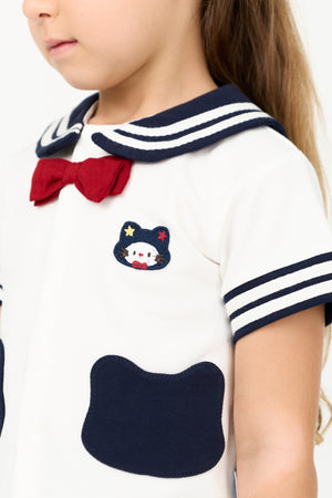 KIDS COTTON PLEATED SKIRT & TOP SET