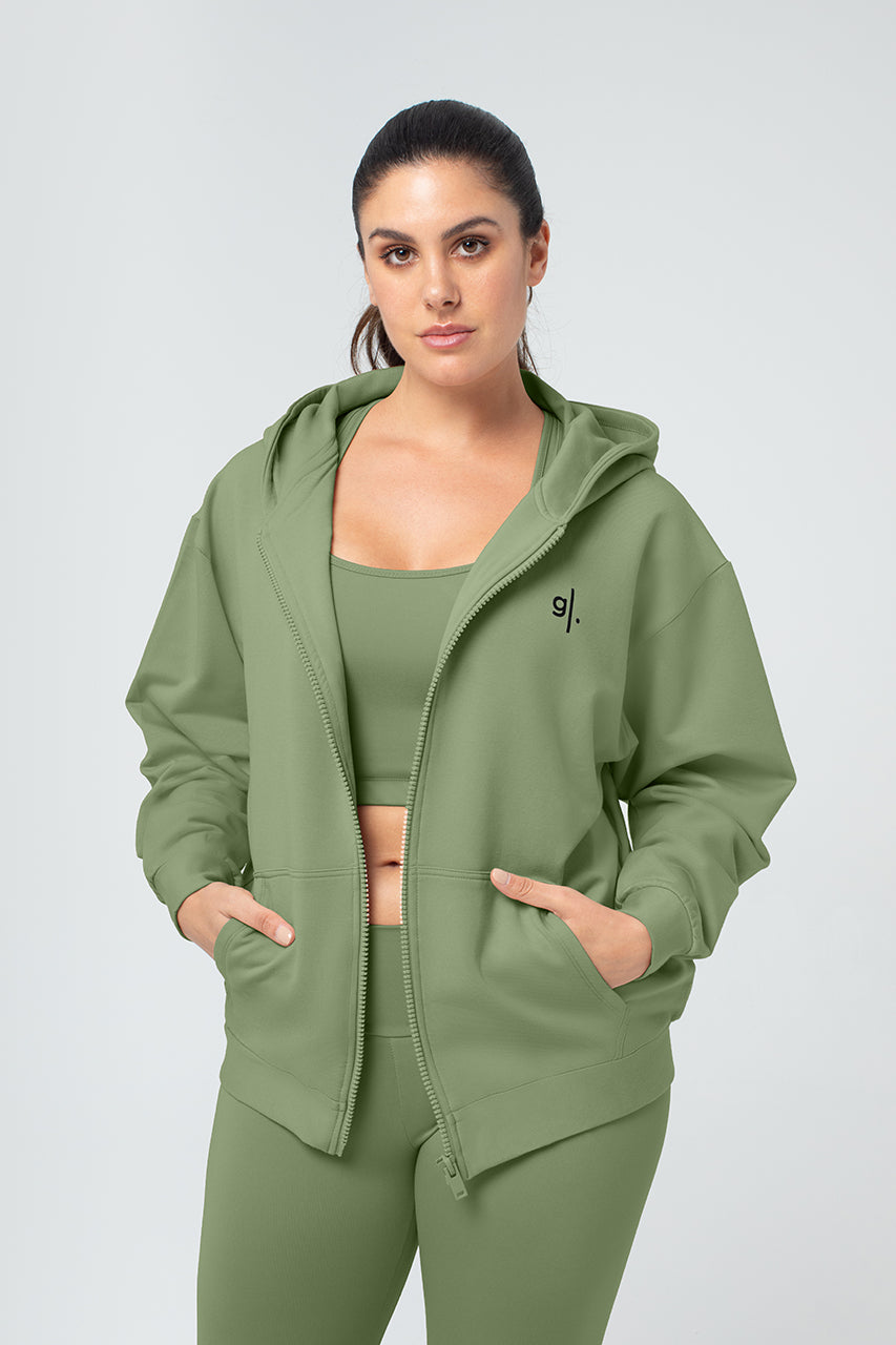 Organic Bamboo Women Oversized Zip Up Hoodie