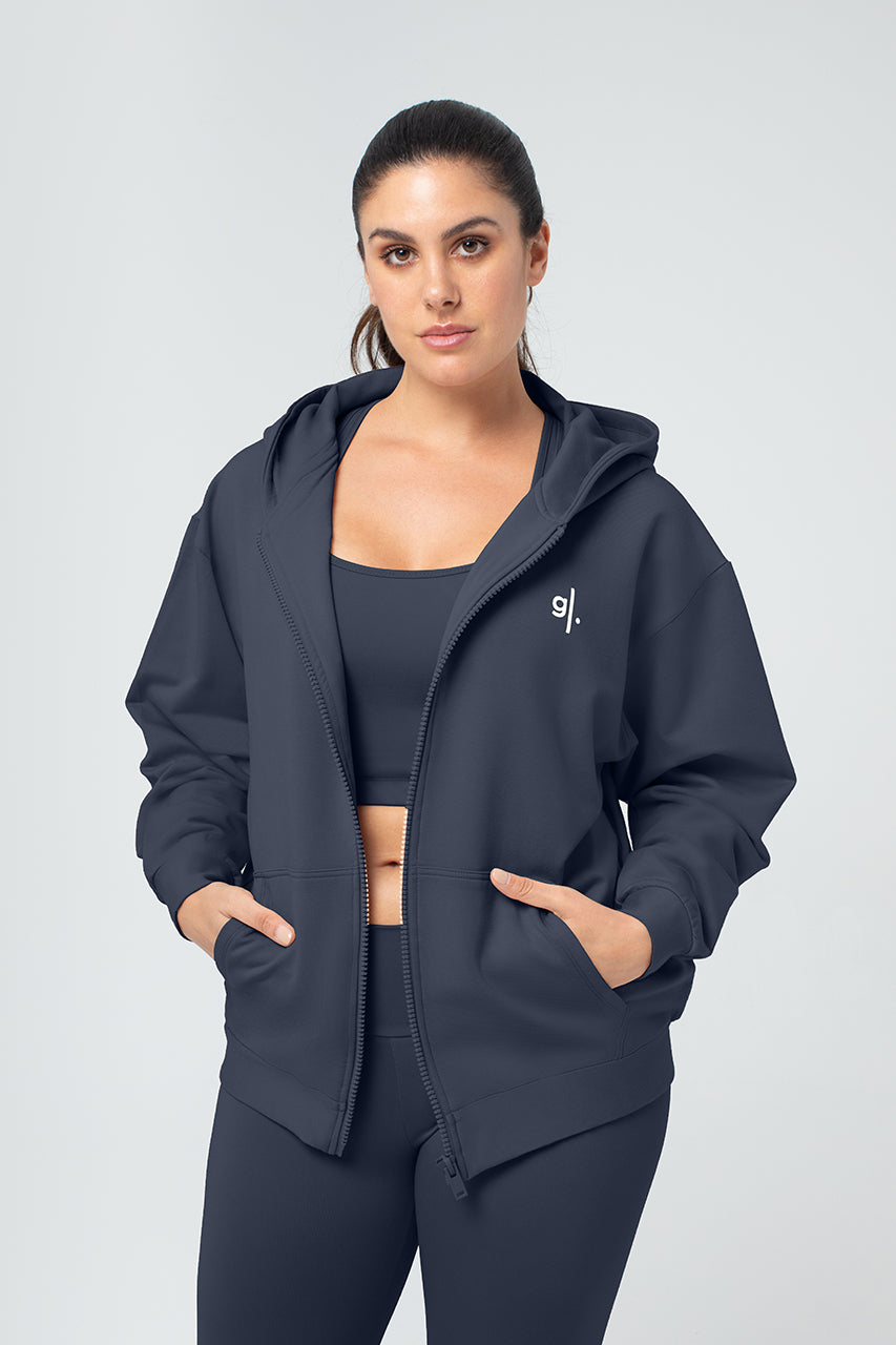 Organic Bamboo Women Oversized Zip Up Hoodie