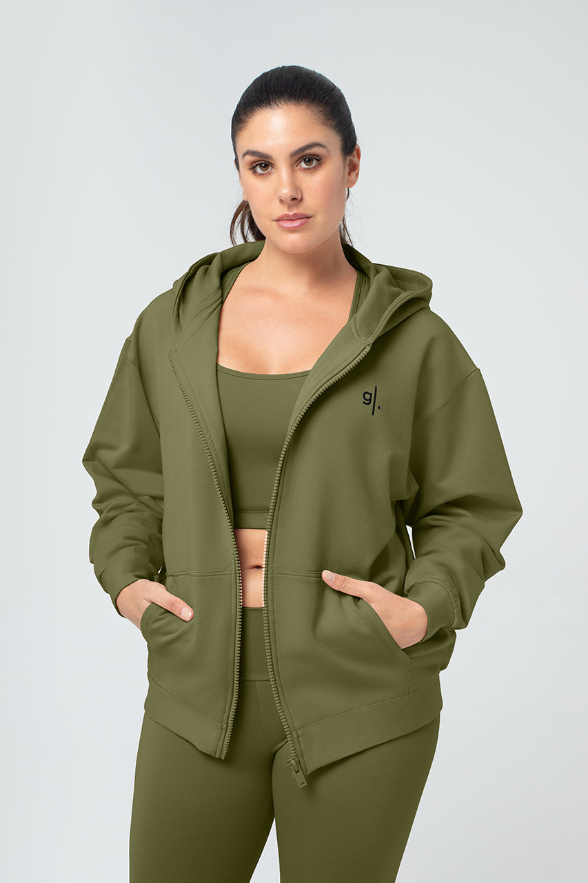 Organic Bamboo Women Oversized Zip Up Hoodie