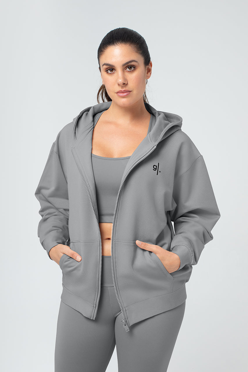 Organic Bamboo Women Oversized Zip Up Hoodie