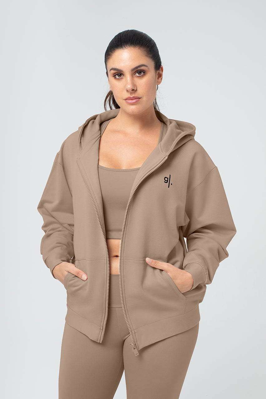 Organic Bamboo Women Oversized Zip Up Hoodie