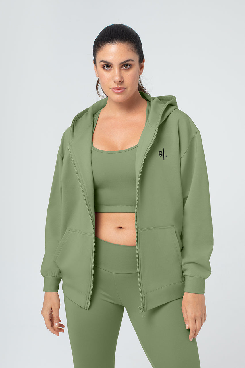 Organic Bamboo Women Oversized Zip Up Hoodie