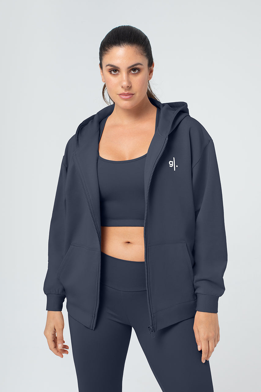 Organic Bamboo Women Oversized Zip Up Hoodie