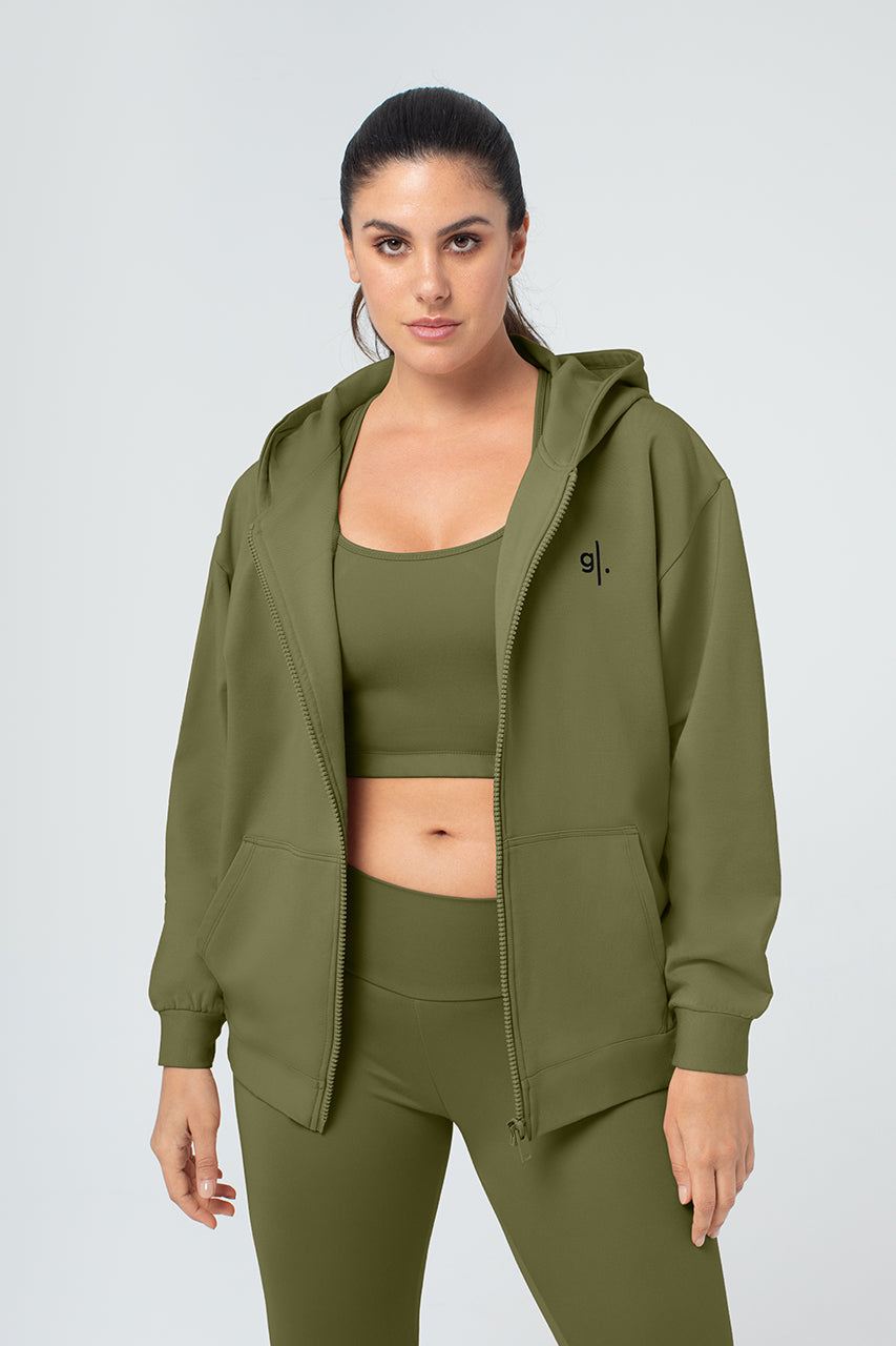 Organic Bamboo Women Oversized Zip Up Hoodie