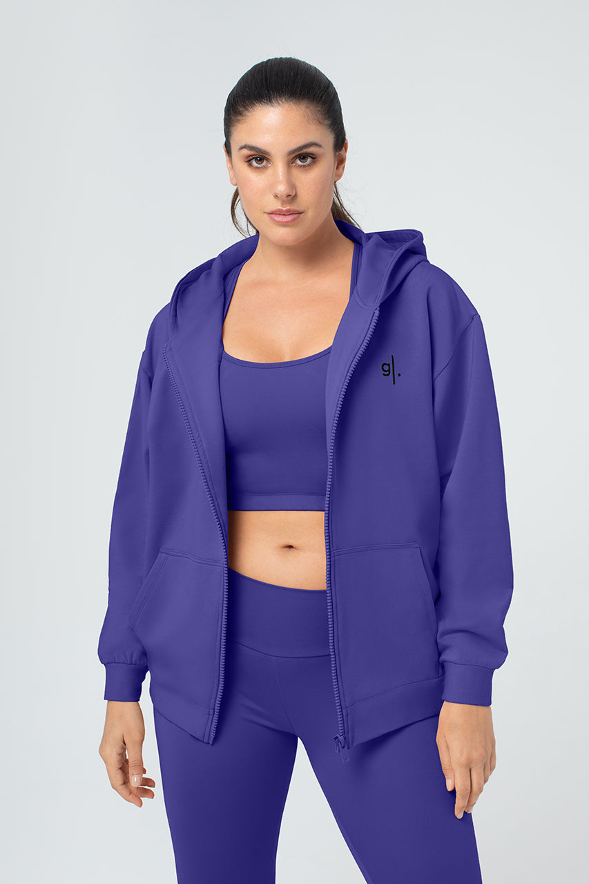 Organic Bamboo Women Oversized Zip Up Hoodie