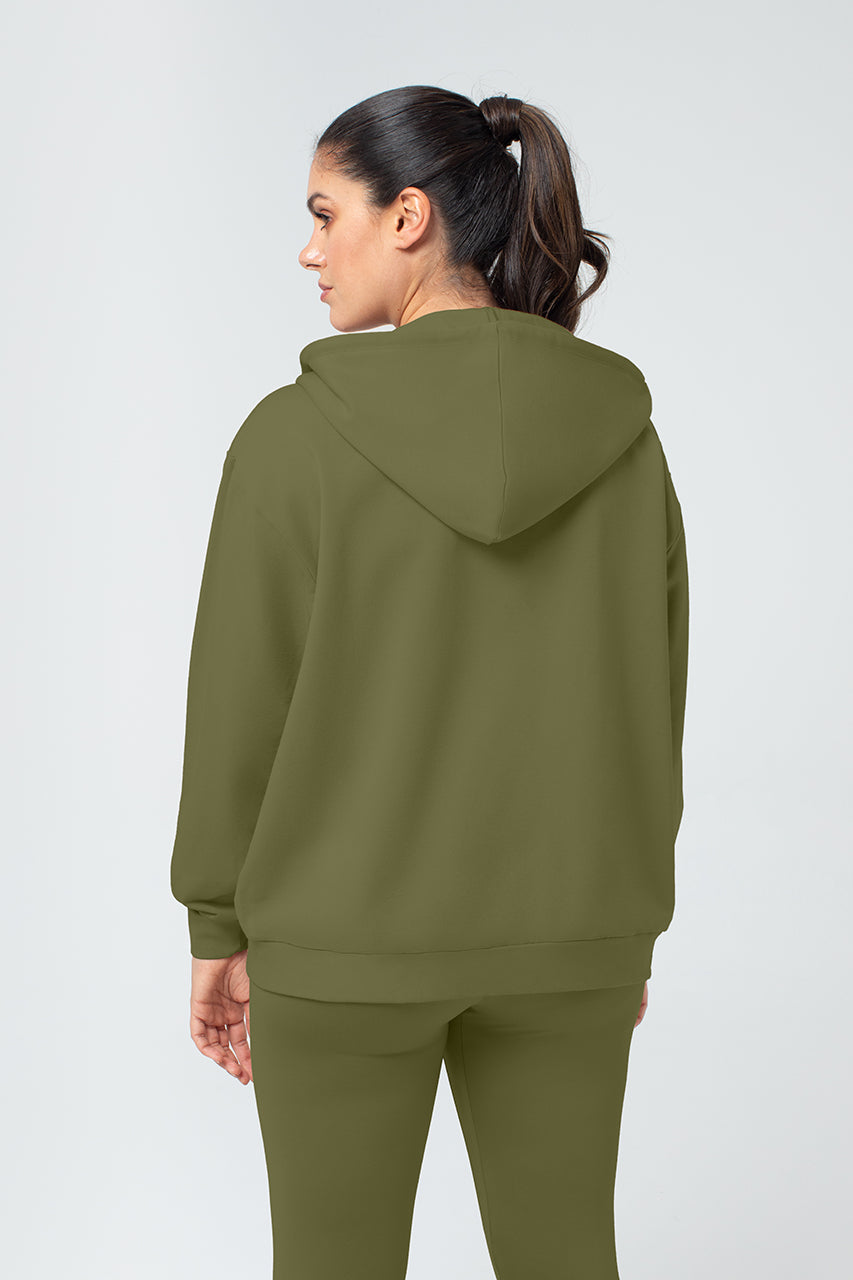 Organic Bamboo Women Oversized Zip Up Hoodie