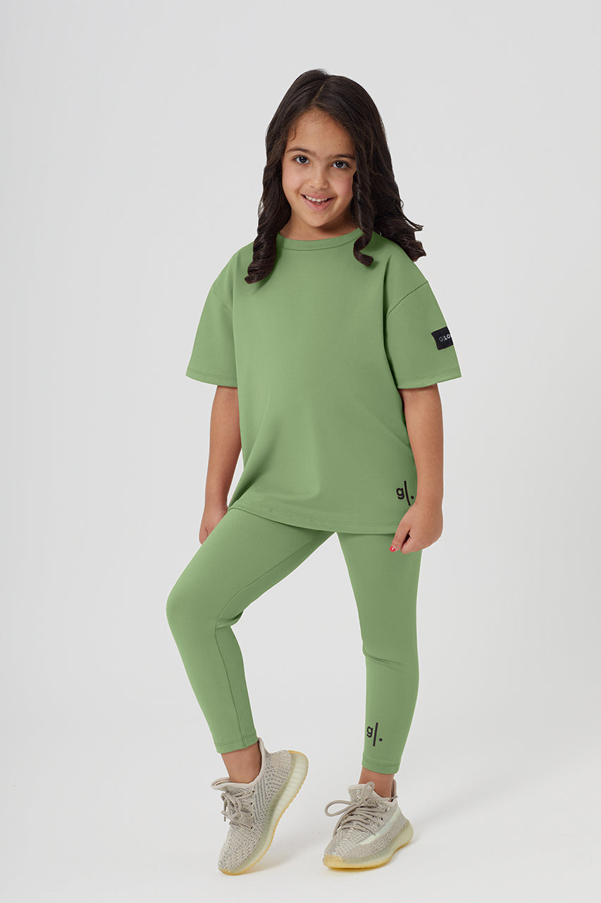 Girls Full Length Sustainable High Waist Leggings