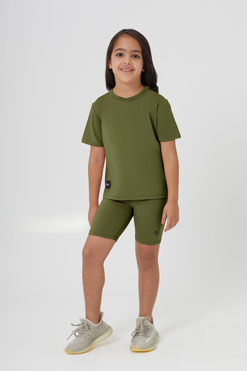 Girls Sustainable High Waist Biker Shorts