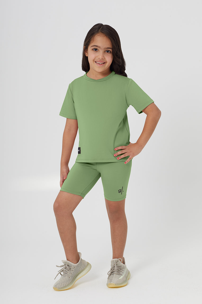 Girls Sustainable High Waist Biker Shorts